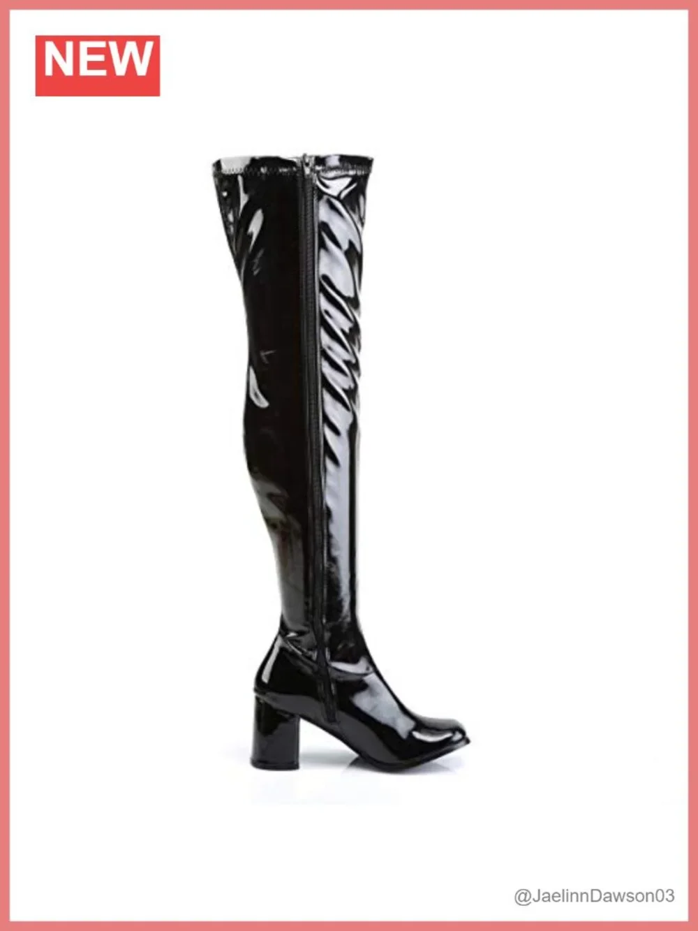 Funtasma Over-The-Knee Stretch Patent Boots 24.5 Shaft Zip